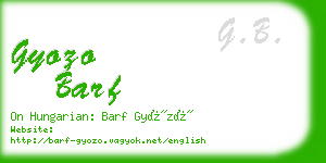 gyozo barf business card